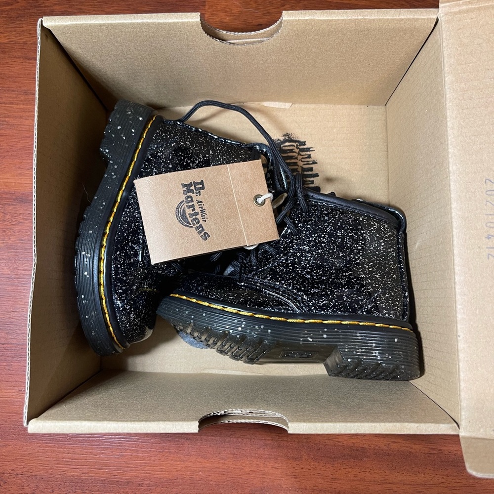 Dr. Martens cosmic glitter lace up boots